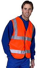 ORANGE HI VIS WAISTCOAT 2 BAND with AWTHC01-01 EMB logo LBA